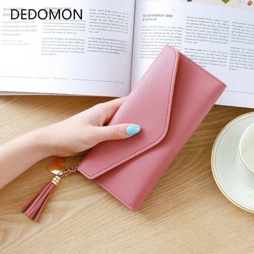 Women Wallets Multifunction PU Leather Womens Long Design Purse Female Card Holder Long Lady Tassel Clutch Purse Money Bag