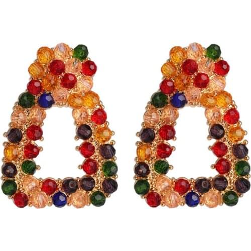 2020 ZA Earrings Acrylic Faux Pearl Beaded Earrings Women Geometric statement Drop Earrings For Women Indian Jewelry