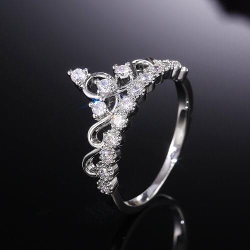 2020 Personality Creativity Micro-inlaid Zircon Female Crown Ring Copper Jewelry Ring Wholesale Ring For Women Gift