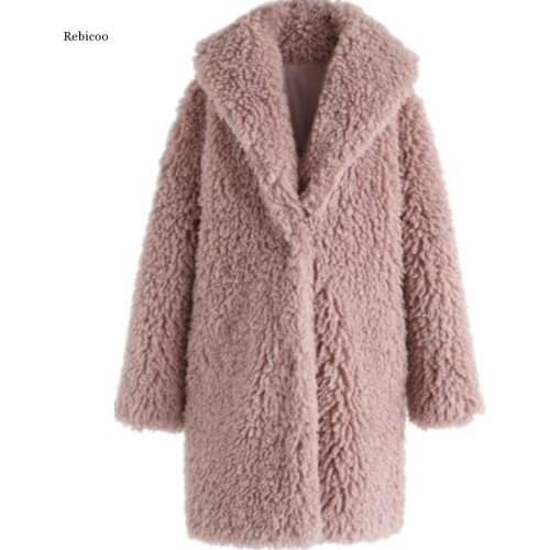 Women Fake Fur Faux Fur Coats Women Lambswool Jacket Female Winter Thick Furs Coats Overcoats Women Long Outwear