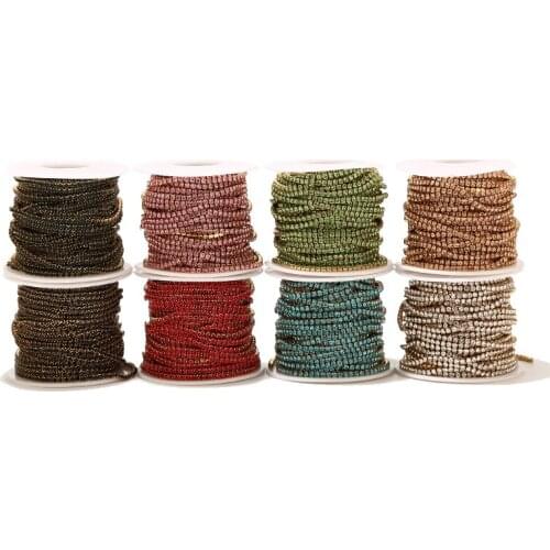 1Meter 2mm Width Stainless Steel Crystal Rhinestone Close Chains Trimming Claw Shining Link Chain Crafts For DIY Jewelry Making