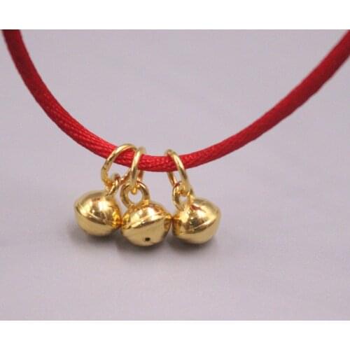 New 24K Yellow Gold Pendant DIY 5 mmW Bell 1PCS 0.5g