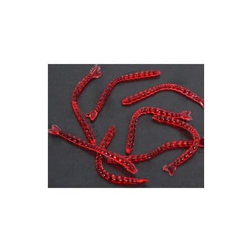 100pcs 0.3g 2cm Simulation Earthworm Worms Artificial Carp Fishing Lure Tackle Soft Bait Lifelike Fishy Smell Lures Red Color