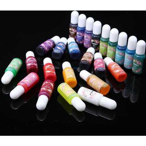 24 Colors/Set Epoxy Resin Pigment Kit Liquid Epoxy UV Resin Coloring Colorant Dye for DIY Dying Resin Candle Soap Making Crafts
