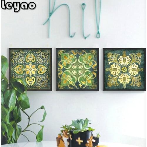 Indian national pattern retro 3 piece 5d Diamond Painting,diamond Embroidery Pattern mandala flower,Cross Stitch home decoration