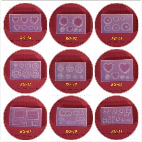 3D Carving Silicone Mold Nail Stamping Camellia/Shell/Bow Tie/Star Pattern DIY UV Gel Acrylic Crystal Nails Template RG 24 Style