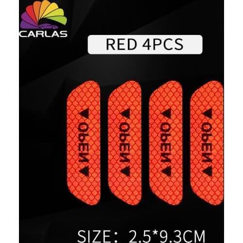4Pcs/Set Car OPEN Reflective Tape Warning Mark Reflective Open Notice Bicycle Accessories Exterior Car Door Stickers DIY