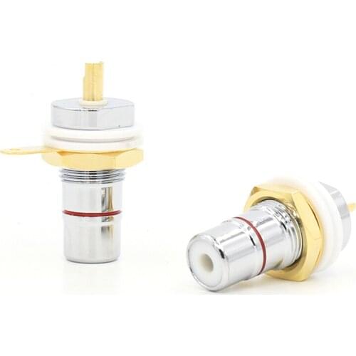 8PCS Rhodium+Gold Plated RCA Socket Phono Chassis Female HIFI AMP，hi Audio ，sockets,plug socket,pin socket,audio socke