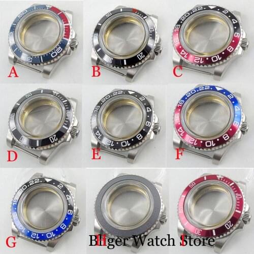 High Quality Silver Color 316L Watch Case for Japan NH35 NH35A Arched Glass Rotating Bezel Solid Backcover