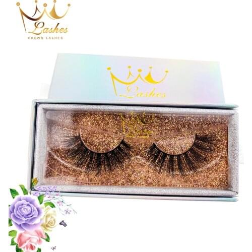 CrownLashes cosmetics beauty makeup tool 6d mink false eyelashes offer custom lables and boxes