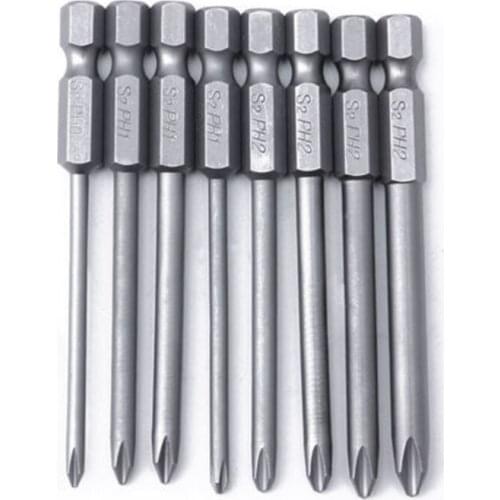 Long Screwdriver Bits Magnetic Head Cross Alloy Steel Air Drills Set 75mm Accessories Sale For Electric Screwdrivers Electric