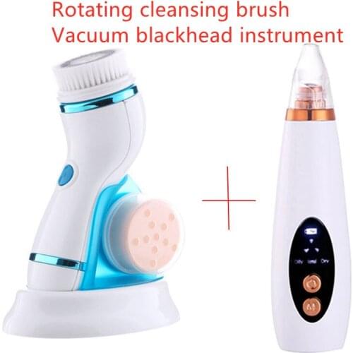 The Electric Cleaning Brush Automatically Rotates to Deeply Remove Pores and Epidermis + Vacuum to Remove BlackheadsUSB Charging