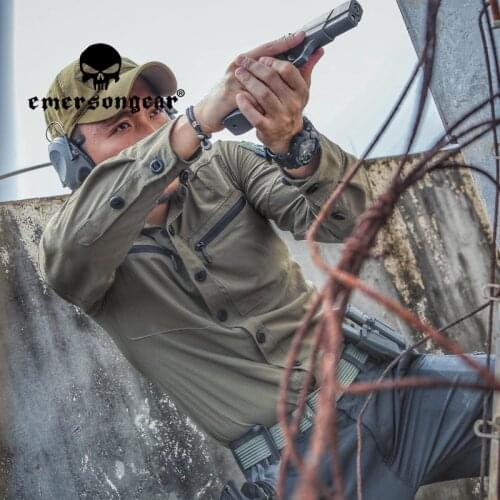 EMERSONGEAR Blue Label Tactical Defender Tac-Shirt Pockets Breathable Man Military Army Shooting Tactics Airsoft Outdoor