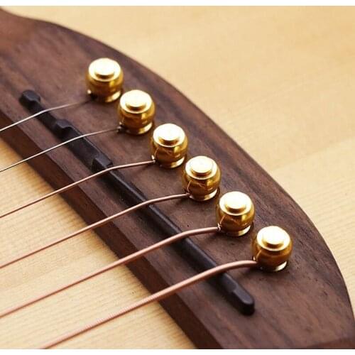 6Pcs/set Guitar Peg Guitar Strings Nail Metal Acoustic Guitar Bridge Pins Guitar Strings Fixed Cone
