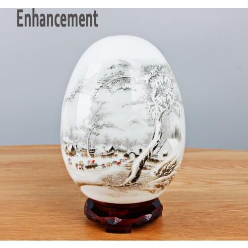 Jingdezhen Ceramic Snow Vase Chinese Style Snow Lucky Egg Vase Wedding Gifts Home Handicraft Furnishing Articles
