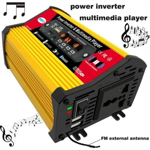 Compact Practical 12V to 110V Radio Broadcast Power Converter Durable Power Converter High Reliability for Vehicle