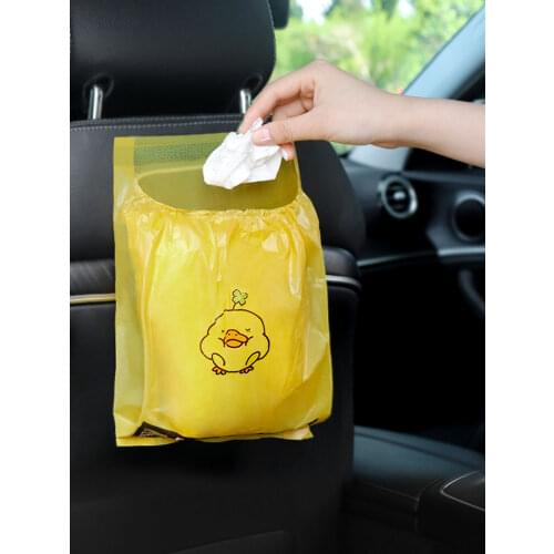 Creative Sticky Car Garbage Bag Disposable Biodegradable Trash Bags Travel Portable Dustbin Bag For Car