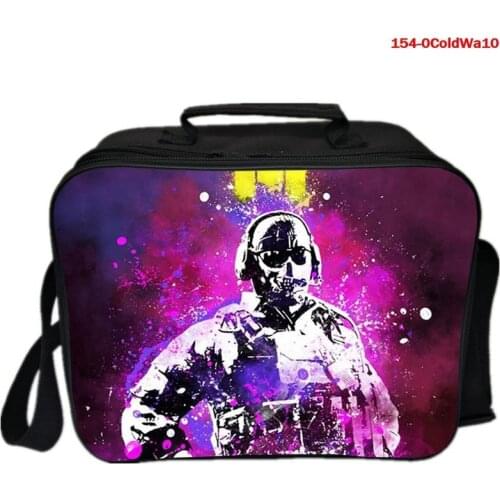 Fashion Call of Duty Black Ops Cold War 3d Print Insulated Lunch Bags for Men Bento Box Organizer Camping Food Drink Cooler Bag