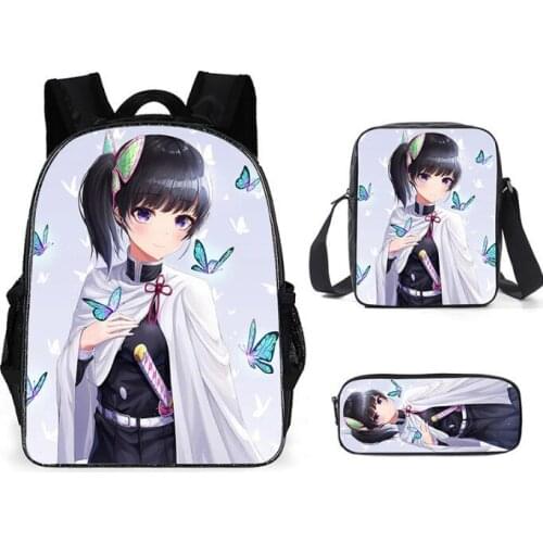 Fashion Boys Girl Kids School Bags sets Cute Cartoon Beautiful girl pattern 3pcs Set Student Backpack Teens Bag Mochila Rucksack