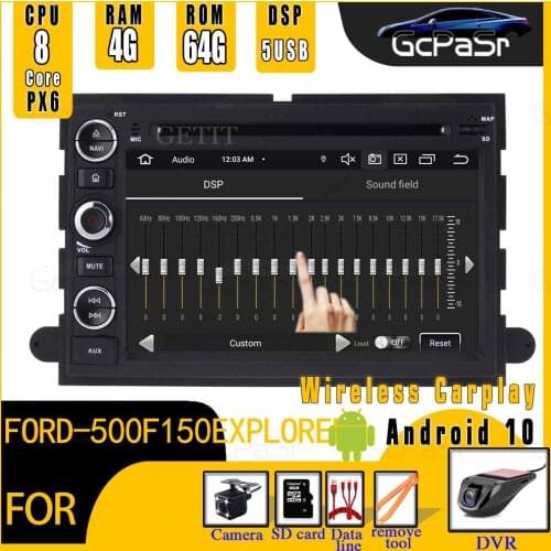 5USB 64G DSP Multimedia player Android 10 2 DIN Car DVD GPS For Ford 500/F150/Explorer/Edge/Expedition/Mustang/fusion/Freestyle