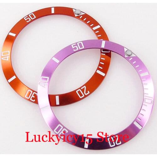 Slope 38mm*30.6mm Alloy Purple/Orange Watch Bezel Insert Ring fit 40mm Case Luminous Dot