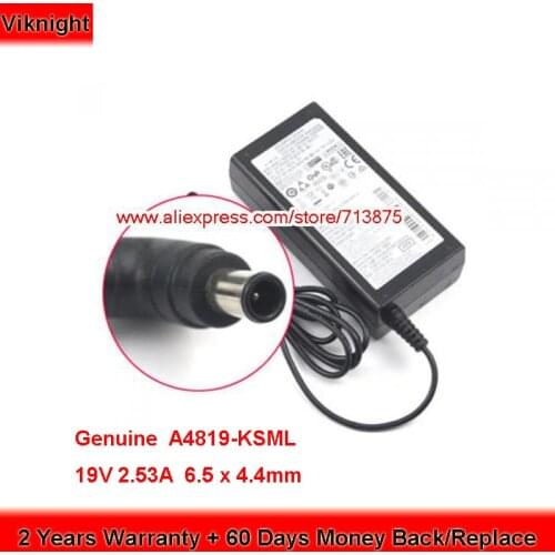 Genuine A4819_KSML 48W 19V 2.53A AC Adapter A4819_FDY for SAMSUNG HW-R450 HW-K360 SOUNDBAR UH750 UN32J4000AF BN44-00835A MONITOR