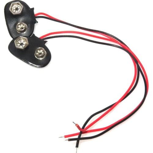 100pcs/lot Plastic 15cm Battery Buckle T Type Batteries Holder Hard Shell Case Clip Lead Wires 9V Battery Connector Button