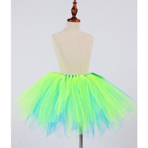 Purtulle Green/Blue Fluffy Skirt Tutu for Girls-2 Layers Tulle Tutu Clothes for Newborn Girls-Summer Skirt-Party Tutus Custome