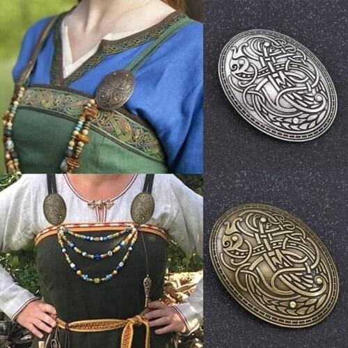 Norse Medieval Scarf Pin Viking Symbol Brooch Oval Scarf Sweater