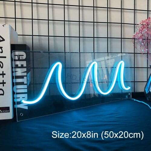 Waves Custom Neon Sign LED Light Wall Hanging Decor For Bar Store Garage Bedroom Birthday Party Neon Light Creative Gift