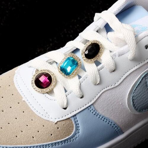 1Pc Metal Rhinestone Shoe Buckle Clip Sneakers Shoelaces Buckle Lock DIY Shining Diamonds Shoe Clips Decoration Shoe Accessories