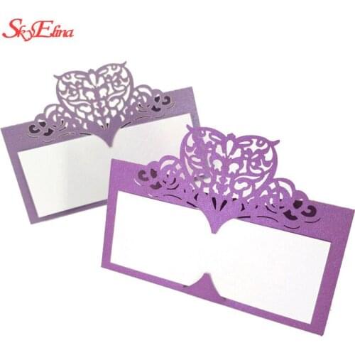 10Pcs Table Cards Laser Cut Paper Seat Cards For Wedding Party Favors Wedding Invitations Decoration Name Place Cards 6ZSH871-10