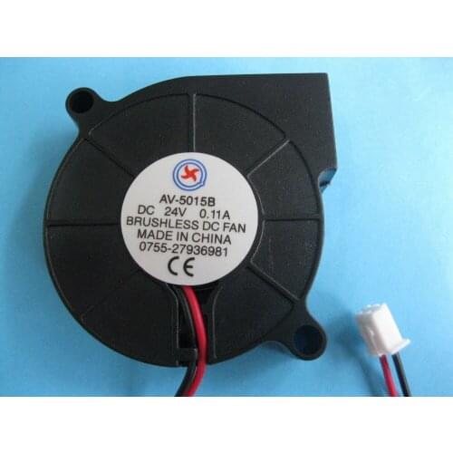 12 pcs Brushless DC Cooling Blower Fan 5015B 24V 50x50x15mm 2 Wires/Pins Black