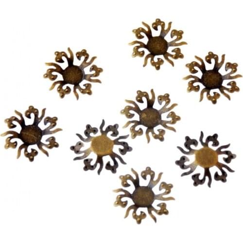 Free shipping 120Pcs Bronze Filigree Flower Cabochon Setting Wraps Connectors Crafts Decoration DIY Embellishment 20mm