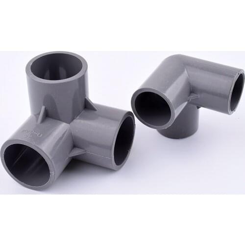 2-10Pcs 3 Ways Cross Aquarium Fittings Tube Hydroponic Frame Connectors Three-dimensional Joint Garden Irrigation PVC Pipe DIY