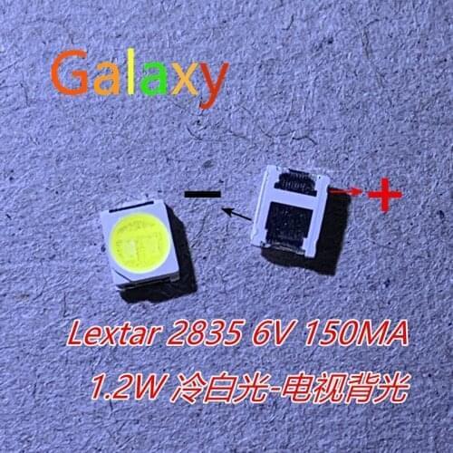 200PCS Original LEXTAR 2835 3528 1210 6V 2W SMD LED For Repair TV Backlight Cold white LCD Backlight LED