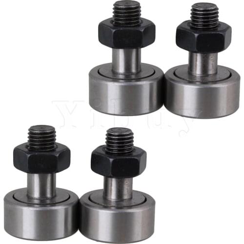 4x Bearing Steel M10 Bolt Type Cam Follower Roller Bearing KR26 26mm Dia