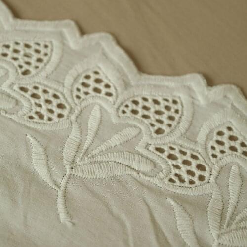 5yards white embroidered cotton lace trimmings DIY water soluable embroidery ribbons and trims for sewing Home Craft supplies
