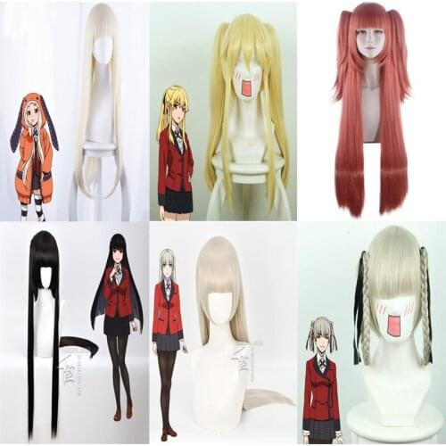 Anime KAKEGURUI Cosplay Yomoduki Runa Women Long Wig Role Playing Wigs Halloween Cosplay Milk Golden Hair