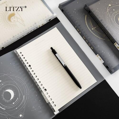 LITZY 20 Sheet B5 Loose Leaf Soft Side Notebook Journal Planner Transparent Horizontal Line Notebooks School Office Stationery