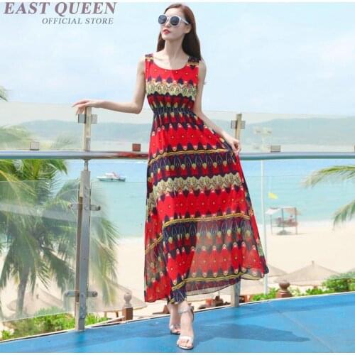 Boho chic ladies dresses fashion beach holiday sundress mexican print bohemian tropical pinafore dress women summer 2019 AA4824