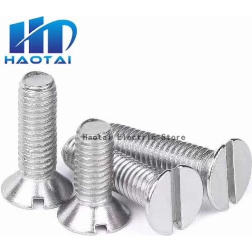 10/50pc M3 M4 M5 M6 M8 304 A2-70 stainless steel GB68 Metric Threaded Slotted Flat Countersunk Head Machine Screw Bolt