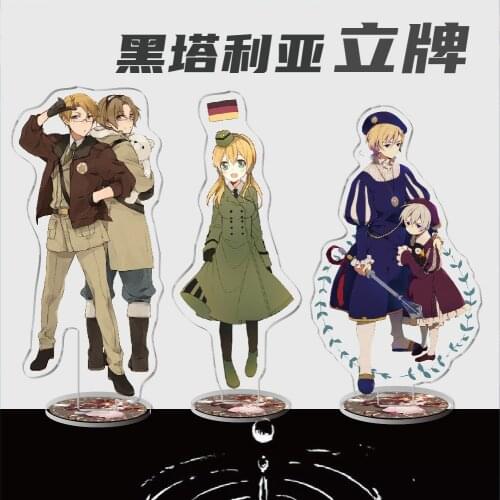 16cm Anime Keychain Axis Powers Hetalia Acrylic Figure Key Chains Decoration Collection Model Toy Double Side Llaveros Cosplay