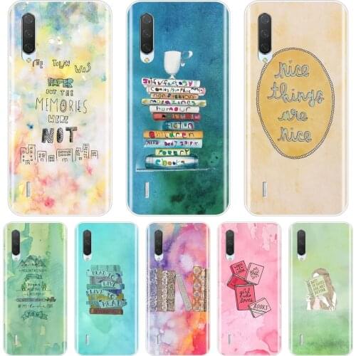 Colored Book Pretty Quotes Pink Green Back Cover For Xiaomi Mi 9 SE A3 Soft Silicone Phone Case For Xiaomi Mi 9T 8 PRO Case