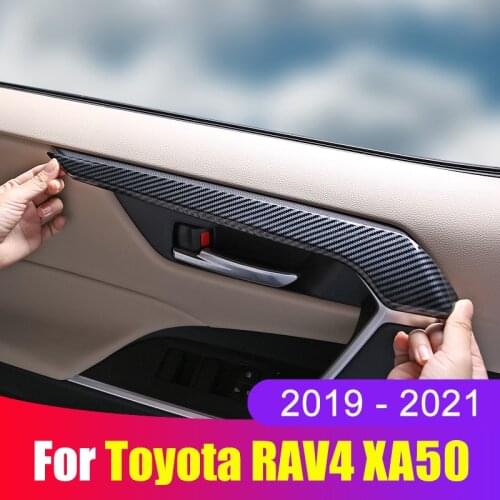 For Toyota RAV4 2019 2020 2021 RAV 4 XA50 Accessories Car Door Armrest Frame Cover Interior Handle Bowl Trim Decoration ABS Part