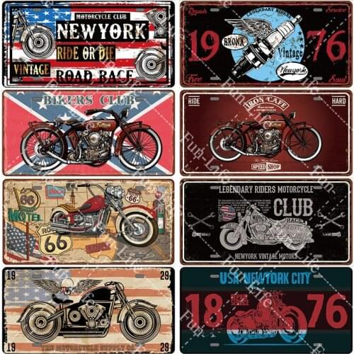 Motor Vintage Metal Poster Retro Tinplate Motorcycle Metal Tin Signs Board Pub Bar Cafe Garage Wall Decor 15x30cm