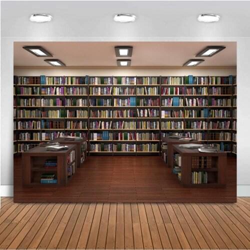 Library Interior Bookshelf Books Photography Backgrounds Customized Photographic Backdrops For Photo Studio