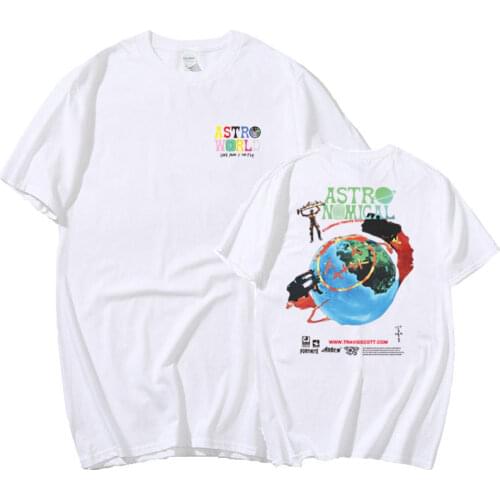 Travis Scott ASTROWORLD kanye west Men Cotton T Shirt New Summer Hip Hop Men Women Harajuku Print Astronomic t shirt Rapper