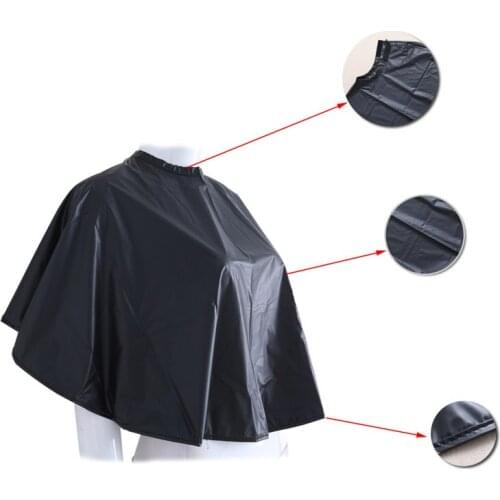 Short Square Black Waterproof Hairdressing Salon Barber Hair Cutting Cape Cloth