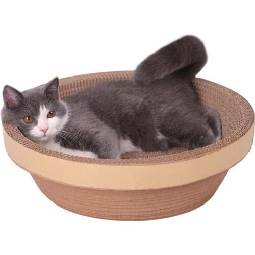 Cat Toys Cat Scratch Board Bowl Shaped Scratching Posts Kitten Corrugated Paper Pad Cats Grinding Nail Scraper Mat Mattress p40
